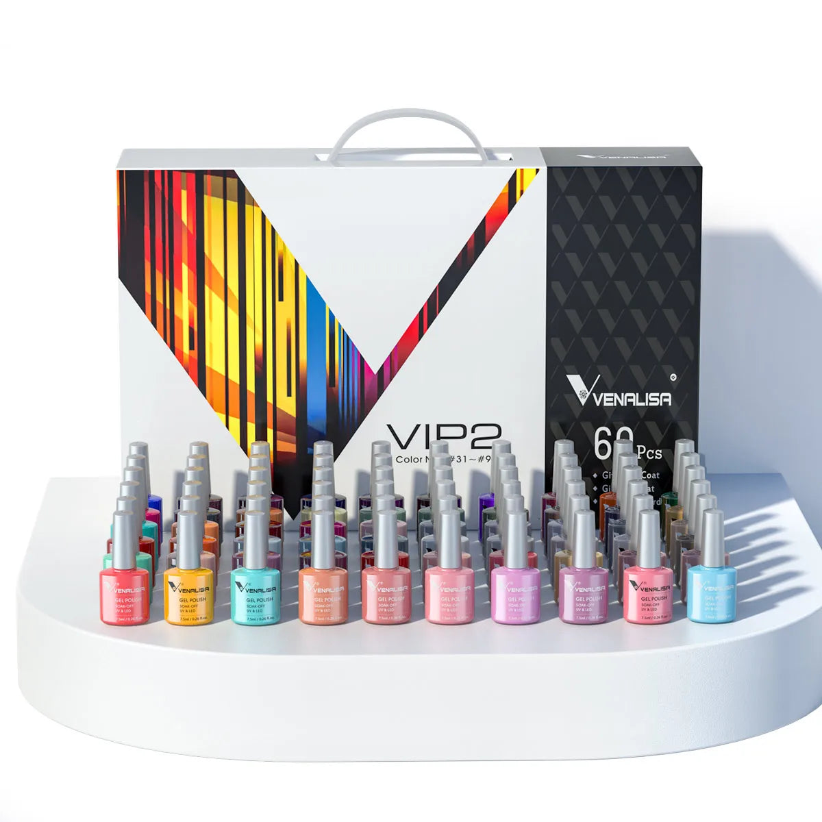 Fast Delivery Venalisa VIP2 Gel Nail Polish Set Color Nail Polish Soak Off UV LED Basecoat Primer Topcoat Color Book Full Set
