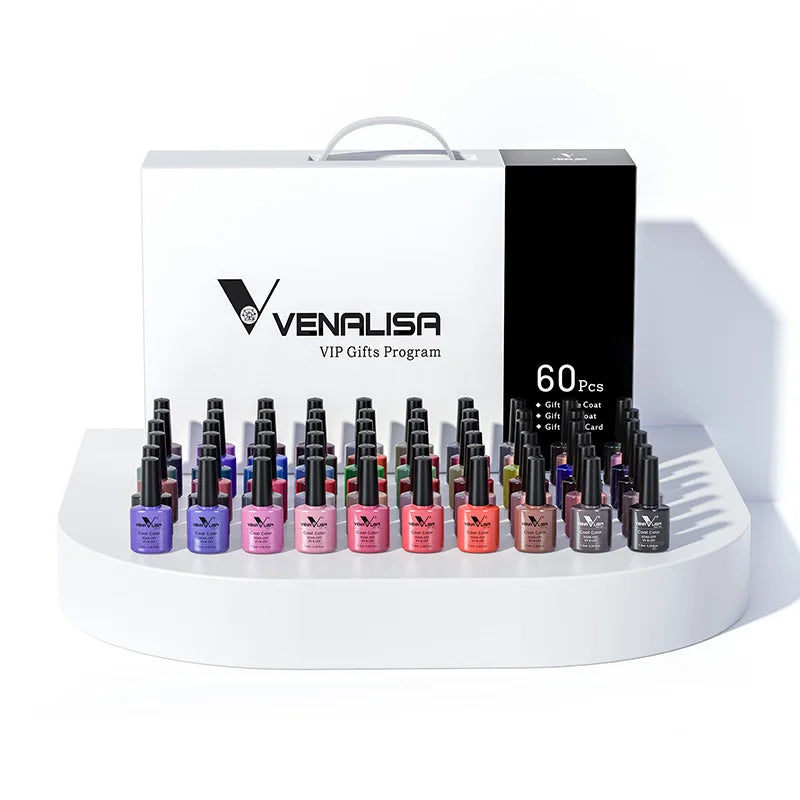 Fast Delivery Venalisa VIP2 Gel Nail Polish Set Color Nail Polish Soak Off UV LED Basecoat Primer Topcoat Color Book Full Set