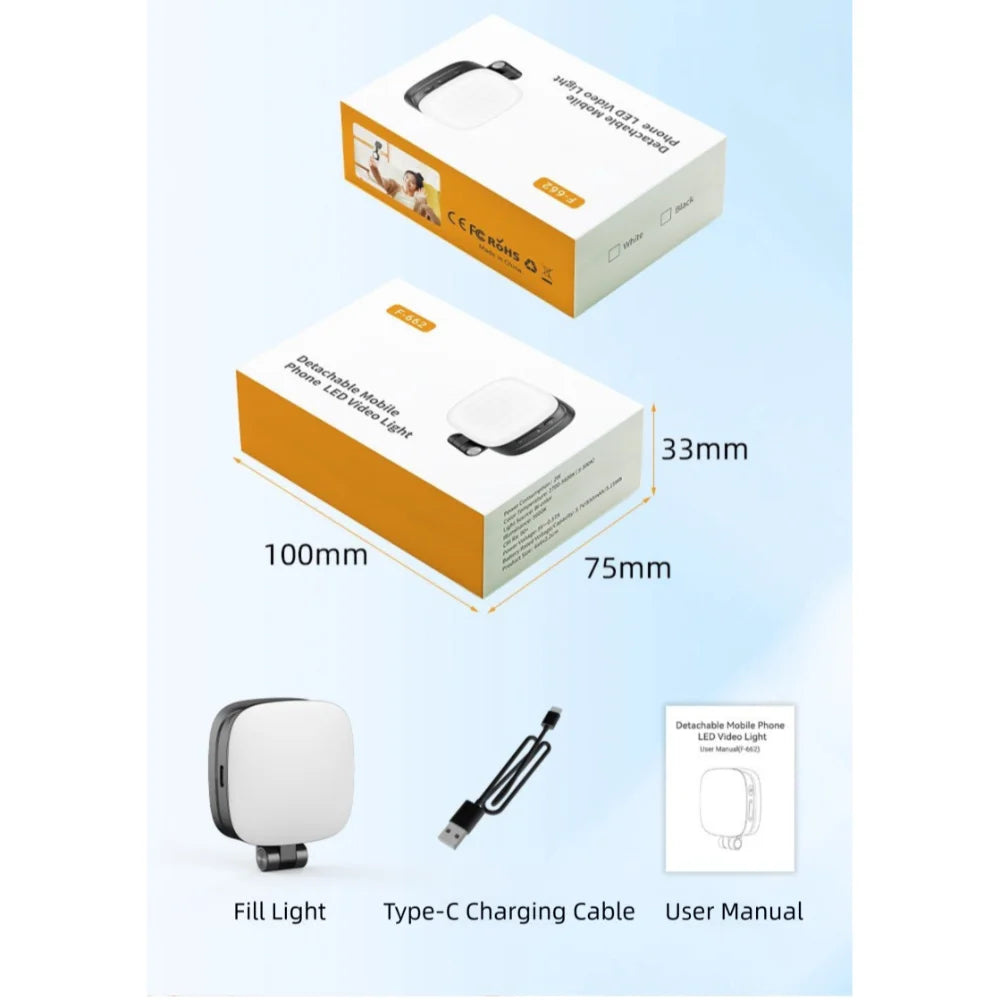 Stand Selfie Fill Light with Mirror Brightness Adjustable Magnetic Selfie Light Handheld Rotatable Magnetic Photo Light Outdoor