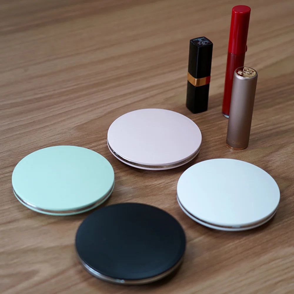 5X Magnification Mini Compact Foldable LED Makeup Mirror Touch Controlled Rechargeable Portable for Travel Pocket Personalized