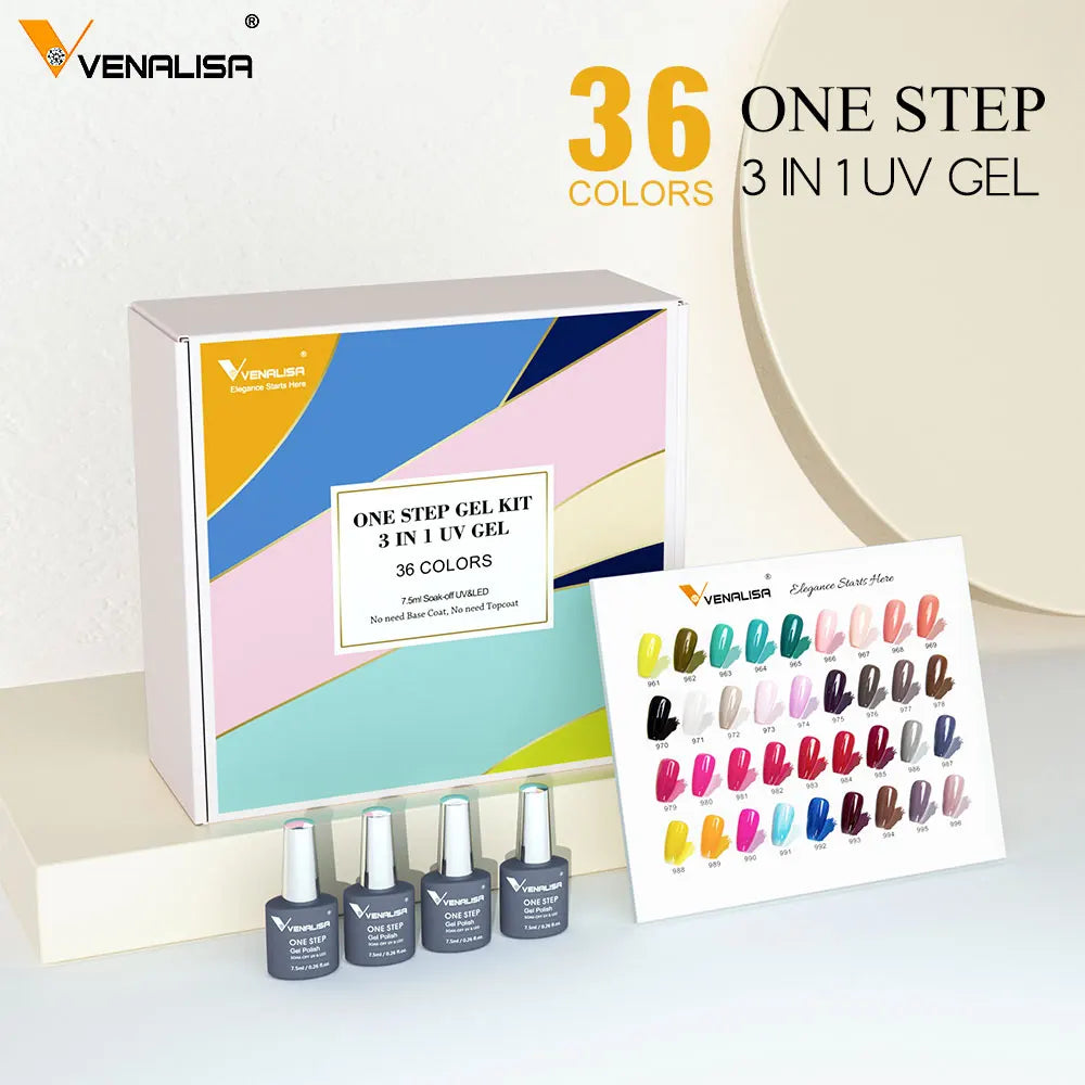 Fast Delivery Venalisa VIP2 Gel Nail Polish Set Color Nail Polish Soak Off UV LED Basecoat Primer Topcoat Color Book Full Set