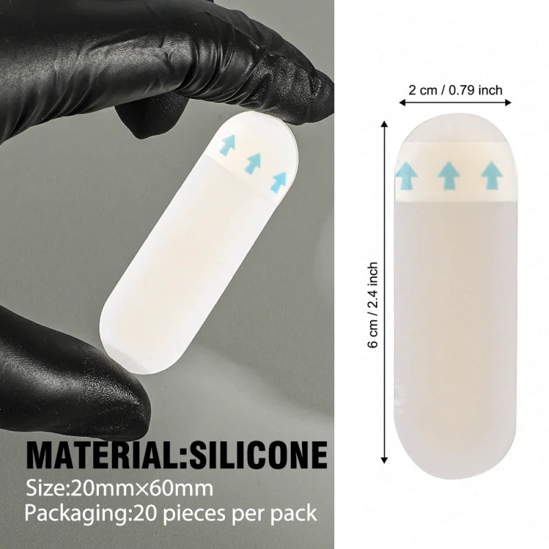 20pc Transfer Eyebrow Skin Sticker Silicone Eyebrow Protection Waterproof Tape Permanent Tattoo Real Operation Practice Training