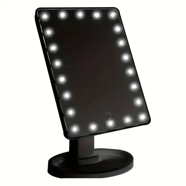 LED Light Makeup Mirror Dimmable Vanity Mirrors With USB Touch Switch Backlight Desktop Rotatable Cosmetic Table Base Storage