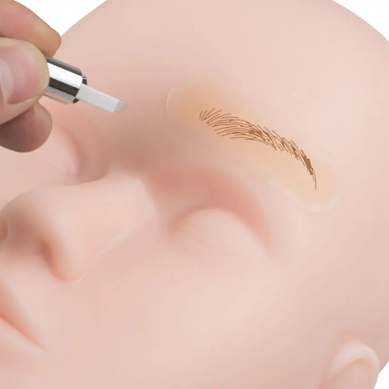 10pcs Eyebrow Tattoo Transfer Sticker Real Operation Skin Print Eye Brow Line Practice Permanent Silicone Tattoo Training Tool