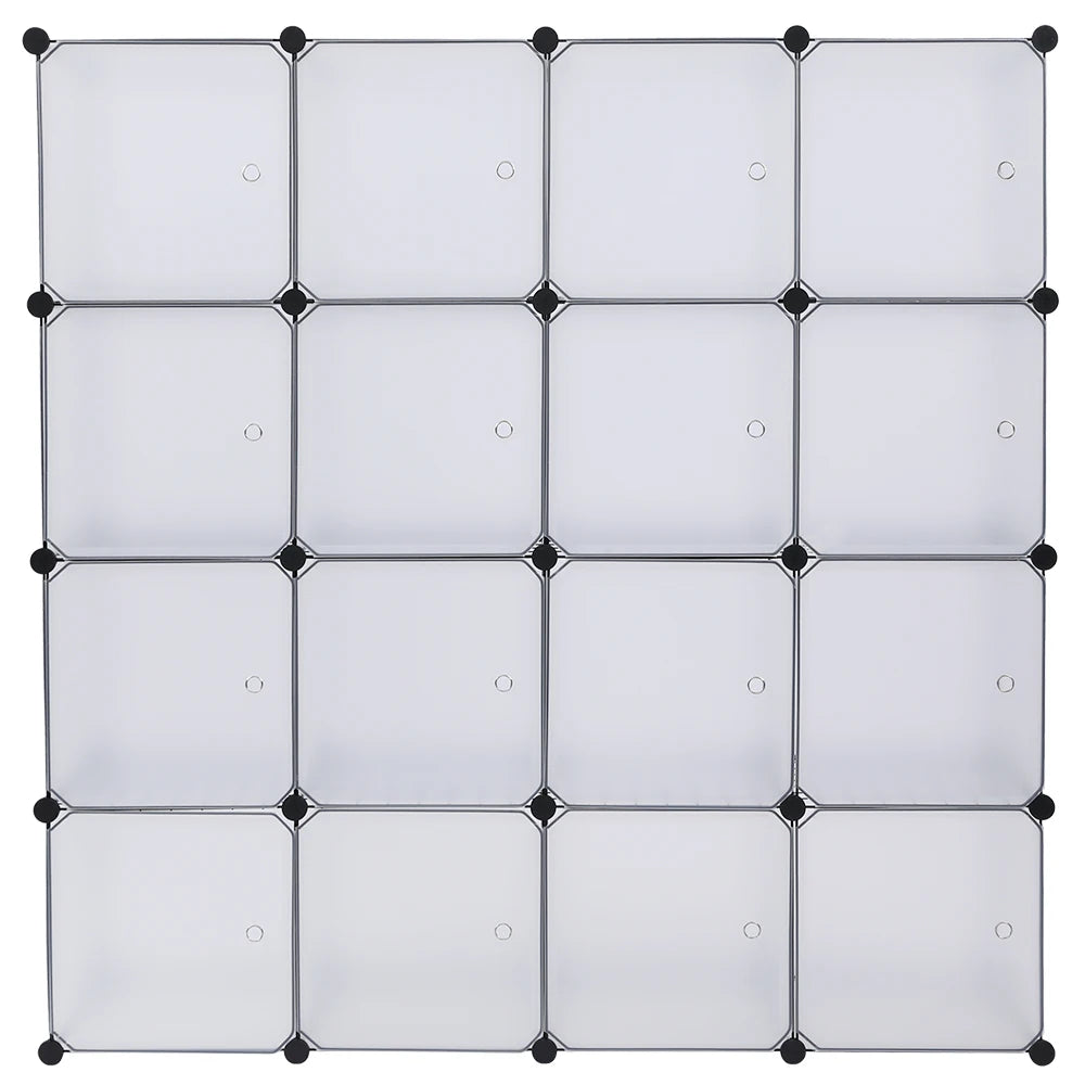 16-Cube Storage Shelf Cube Shelving Bookcase Bookshelf Organizing Closet Toy Organizer Cabinet White Color