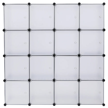 16-Cube Storage Shelf Cube Shelving Bookcase Bookshelf Organizing Closet Toy Organizer Cabinet White Color