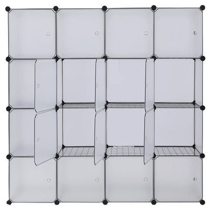 16-Cube Storage Shelf Cube Shelving Bookcase Bookshelf Organizing Closet Toy Organizer Cabinet White Color
