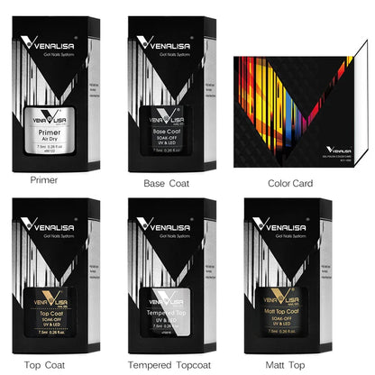 Fast Delivery Venalisa VIP2 Gel Nail Polish Set Color Nail Polish Soak Off UV LED Basecoat Primer Topcoat Color Book Full Set