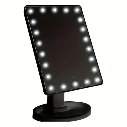 LED Light Makeup Mirror Dimmable Vanity Mirrors With USB Touch Switch Backlight Desktop Rotatable Cosmetic Table Base Storage