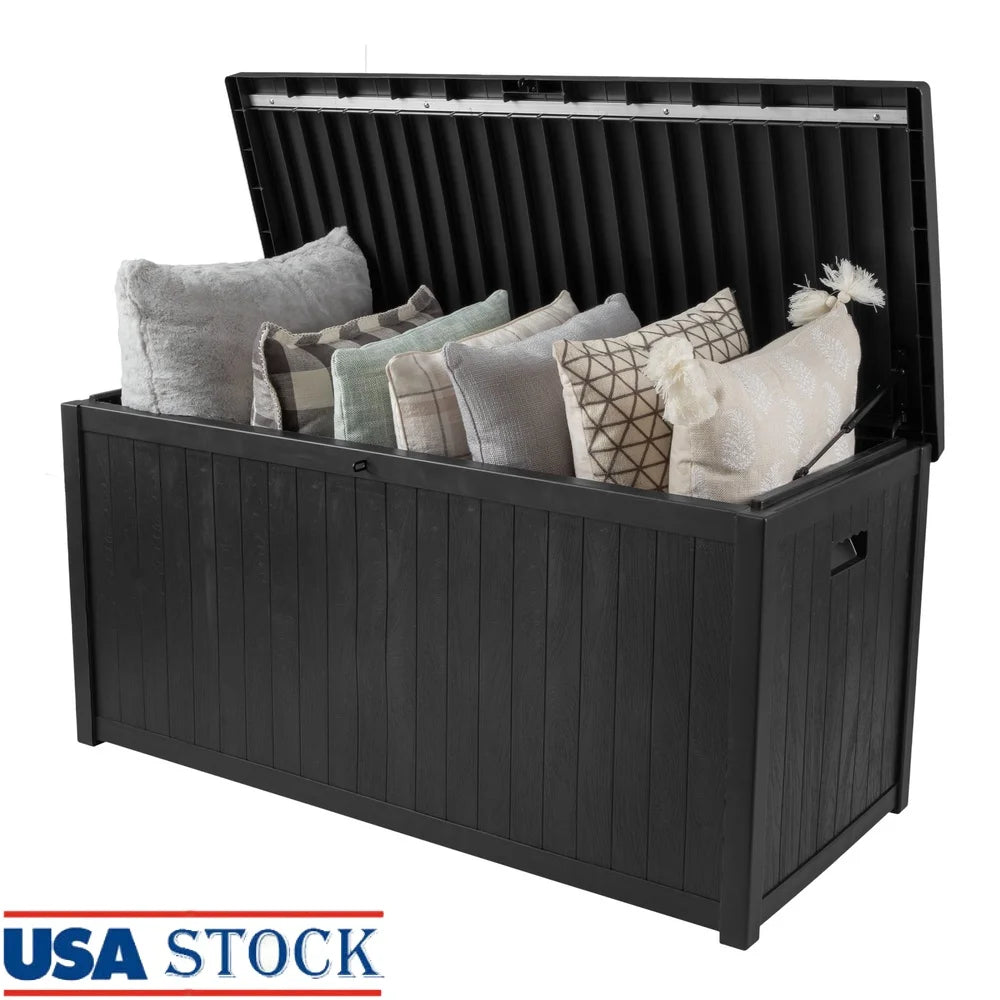 Lockable Waterproof Outdoor Storage Box Durable Resin Deck Container Ideal Pool Cushions Garden Tools Patio Accessories
